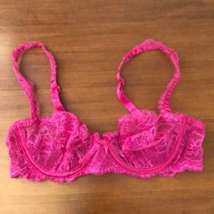 Chantelle 32B with French leavers lace in Fuschia.